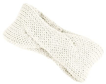 Neverless® Damen Stirnband Strick Winter Knoten Ohrenschutz Knite Headband creme unisize