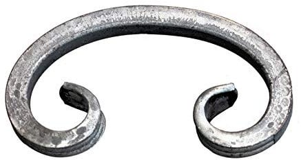 UHRIG C Arco, lumaca in ferro forgiato in acciaio quadrato 12 x 12 mm, elemento decorativo in ferro battuto, per ringhiere, recinzioni e molto altro ancora, 150 x 82 mm