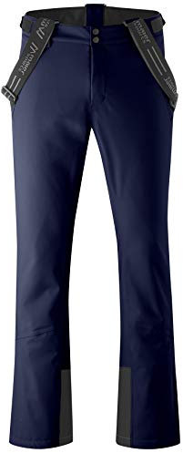 Maier Sports Anton Slim, Enganliegende Herren Skihose, Wasserdichte Schneehose, Stretchmaterial und verstellbarer Bund, PFC-frei, mTHERM Wattierung & mTEX Wetterschutz, Blau, Gr. 56 (W39/40/L32)