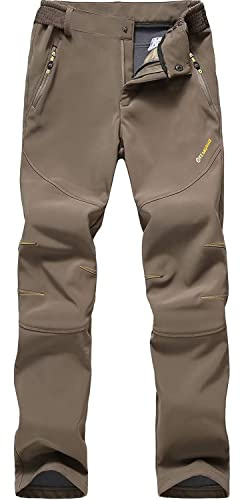 FLYGAGA Damen Outdoorhose Softshellhose Wanderhose Gefüttert Fleece atmungsaktiv Warm Wasserdicht Winddicht Winterhose Skihose Berghose Funktionshose Trekkinghose Funktionshose Herbst Winter