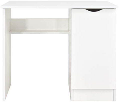 Leomark Weiß Kinderschreibtisch - Roma - Schreibtisch für Kinder mit Regal, Computertisch, Möbel für Kinderzimmer, Höhe: 77 cm