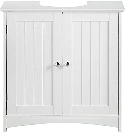 Meuble Salle de Bain 2 Portes sans lavabo Housse Colonne lavabo Anti-humidité Blanc,60 * 30 * 60cm