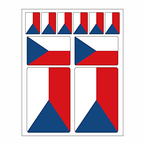Generisch 10 Stück Flaggen Aufkleber Tschechien Set | Sticker Czechia Autoaufkleber