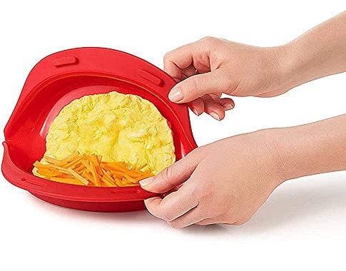 APKEY Silicone Omelet Maker Omelette Pans Microwave Omelette Egg Maker Non-Stick Foldable Omelette Tool Egg Roll Baking Pan for Home Kitchen