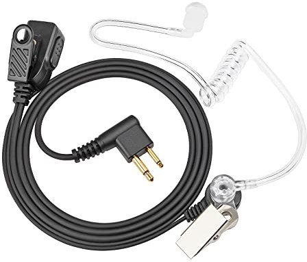 HYS Walkie Talkie Ohrhörer, verdeckter Luftschlauch, PTT mit Mikrofon, Sicherheits-Headset kompatibel mit Motorola CP040 DP1400 GP300 Funkgerät (1 Stück)