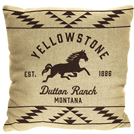 Northwest Jacquard-Kissen, gewebt, 50,8 x 50,8 cm, Yellowstone-Dutton Ranch