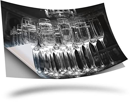 1 x Vinyl Sticker A3 Rectangle Shape 420x297mm - BW - Champagne Glass Celebration Art Print Decal Laptop Tablet Luggage Car Wall Fridge Door Sticker #38466