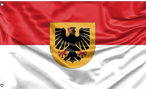 Flagge der Stadt Dortmund, Nordrhein-Westfalen | Einzigartiger Designdruck | Hergestellt in EU (90x150 cm)