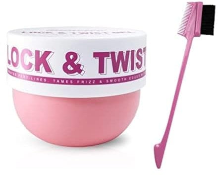 immetee Gel Para Trenzas Africanas,Twist and Lock,Gel de Peinado,Smooth Edges,Hidratante capilar,200g/7.05oz + Cepillo