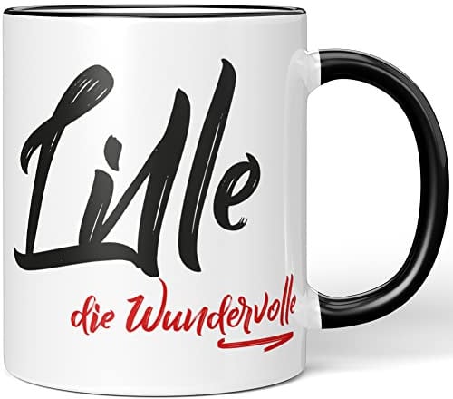 JUNIWORDS Tasse, Lille, die Wundervolle, Schwarz (5260511)