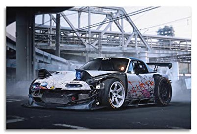 ZONDER JDM Sportauto-Poster für Mazda MX-5 Miata Racing Car SupercarPoster, dekoratives Gemälde, Leinwand, Wand- und Kunstbild, Druck, moderne Familien-Schlafzimmerdekoration, 50 x 75 cm