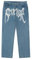 Baggy Jeans Herren Y2K mit Print Hip Hop Gerades Bein Gewaschene Jeans Vintage Pants Breite Hose mit Schrift Vorne Loose Fit Schwarz Jeanshose Hosen Freizeithose für Männer Jungs