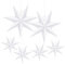 LANMOK 6pcs 7 Pointed White Paper Stars - 4pcs 30cm DIY 3D Hanging Paper Stars & 2pcs 45cm Folded Paper Star Lanterns for New Years Eve Birthday Wedding Winter Evening Party Decoration