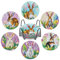 NAIMOER 6Stück Bunny Diamond Painting Untersetzer mit Halter, DIY Tiere Untersetzer, Kaffee Diamant Painting Blumen Untersetzer für Erwachsene Kinder, Getränke Untersetzer, 5D Diamant Untersetzer
