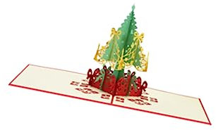 NOLITOY Grußkarten Christbaum Weihnachtskarten 3d Handbuch Einladung Weihnachtsgrußkarten