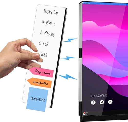 Lumanman Magnetic Monitor Memo Board for Computer, Acrylic Message Reminder Board for Moniter Side, Office Desk Accessories for Women Men, Computer Sticky Note Holder Home Office Memo Holder, Clear