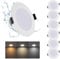 Grebeam 5W LED Techo Empotrable 230V, Ojos de Buey LED para Techo para Baño, 3000K/4000K/6000K, Agujero de corte: φ75-90mm Luz de techo para Baño Cocina Salón, 6er