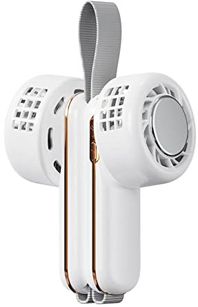 Booso portátil cuello ventilador Semiconductor refrigeración refrigeración USB recargable silenciador mini ventilador aire refrigerador Summer-White