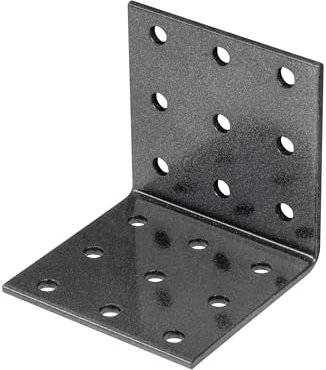 Alberts 823023 DURAVIS® Lochplattenwinkel | schwarzdiamant duplexbeschichtet | Größe 60 x 60 x 60 mm | 50er Set