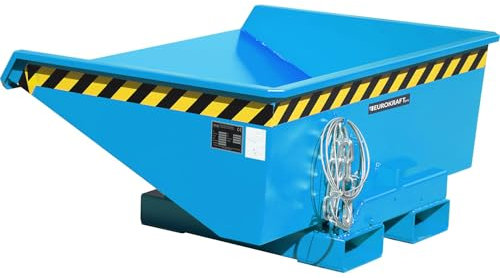 eurokraft | Kippbehälter inkl Abrollmechanismus | Volumen 0,275 m³ | LxBxH 1210 x 960 x 540 mm | blau