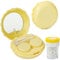 Esdallina 1 Pcs Yellow Macaron Contact Lens Travel Case with Cleaner Portable Contact Box with Mirror Tweezers Solution Bottle