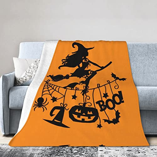 WOTDKG Weiche Decke mit Halloween-Hexen-Motiv, warme und leichte Heimdekoration, Decke 40 x 30 cm