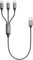 GIANAC Câble Multi USB, 3 en 1 Câble Universel [0.5M] Multi USB Câble de Chargement en Nylon avec IP Micro USB Type C Lightning Connecteur pour Samsung Galaxy S9/S8/S7,Huawei, Honor,Xiaomi etc-Gris