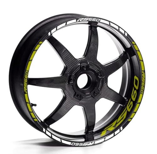YOUZKA Felgenband Motorrad-Radaufkleber, Reflektierender Felgenaufkleber, 43,2 cm (17 Zoll) Streifenband, Zubehör Für Aprilia RS660 RS 660(Color2)