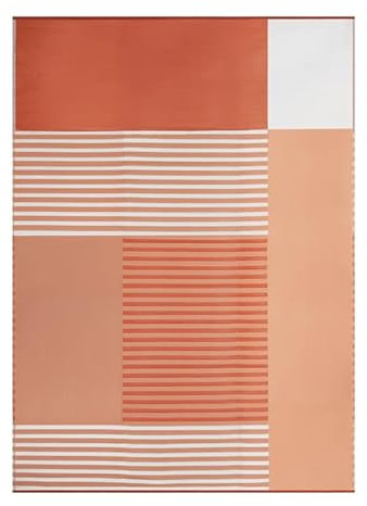 IDMarket - Tapis extérieur GEOMETRIQUE Terracotta 270 x 370 CM