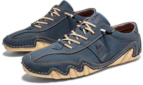MEIION Ibex - ergonomischer, schmerzlindernder & wasserdichter Leder-Barfußschuh Ultra-Bequeme rutschfeste – Orthoschuhe Low Top für Damen und Herren, ideal für den Alltag und Freizeit