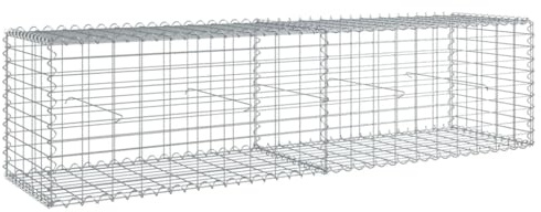 Panier de Gabion, Panier à Pierre Gabion Mur de Soutènement Clôture de Jardin avec couvercle 200x50x50 cm fer galvanisé