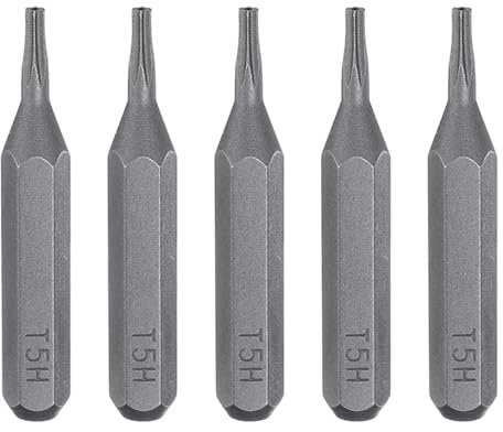 TORX T5 Schraubendreher, T5 Torx Schraubendreherbits, 5pcs 28 mm Länge Hex Shank Bit Set, Schraubenfahrer -Kit -Werkzeuge