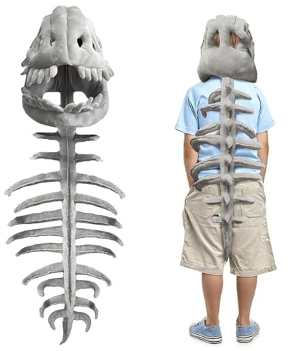 LUKIUP Spinosaurus Plüsch Dino Outfit, Drachenkostüm, Dino Skelett Kostüm, Es kann Dinosauriergeräusche Machen dino kostüm erwachsene für Karneval COSPLAY(75cm/29.5in) (Grau Soundeffekte)