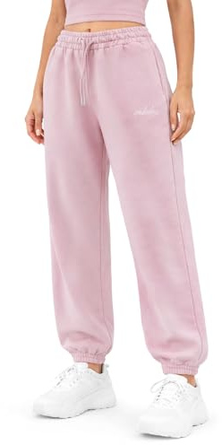 SMILODOX Jogginghose Damen Elura, Tapered Fit Trainingshose, Sweatpants mit elastischem Bund, Tunnelzug und Kordelzug, Elastische Beinabschlüsse Logo-Stitching Clean Fit, Gym & Homewear
