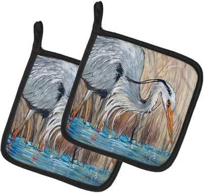 Caroline's Treasures Blue Heron JMK1228PTHD Paire de maniques en Tissu Multicolore
