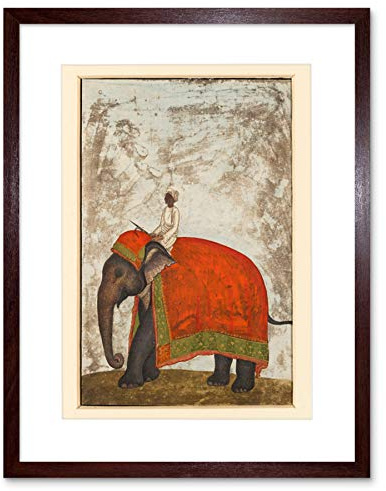 Wee Blue Coo PAINTING KHAN MUGHAL EMPEROR'S CEREMONIAL ELEPHANT FRAMED PRINT F12X11020