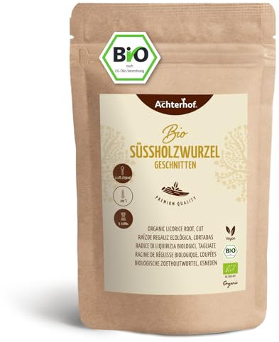Thé de racine de réglisse BIO (250g) | Thé de racine de réglisse coupée | Racine de réglisse séchée coupée contient de la réglisse | vom Achterhof