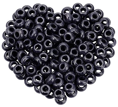mookaitedecor Crystal Large Hole Stones Beads for Jewellery Making | 20pcs Blue Sandstone Loose Beads, Handmade Crystal Stone Beads, Macrame DIY Projects Rondelle, 14m