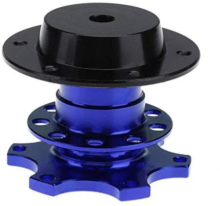 FireAngels Universal Steering Wheel Snap Off Quick Release Hub Adapter Boss Kit With 6-hole Steering Wheel Hub (Blue)