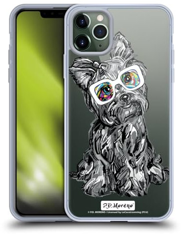Head Case Designs Offizielle P.D. Moreno Yorkie Schwarze Und Weisse Hunde Gel Handyhülle Hülle [Militärischer Schutzgrad] Kompatibel mit Apple iPhone 11 Pro Max