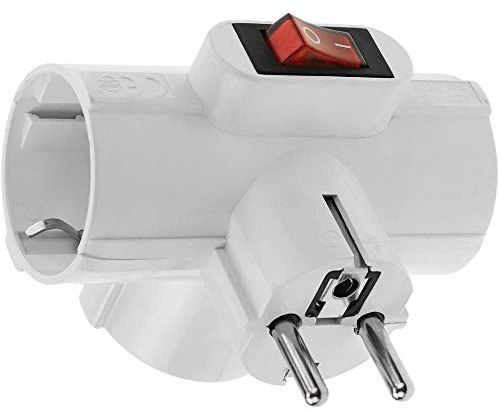 Adapter Red Triple Schuko 16A/250V mit Schalter