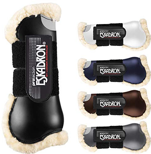 Eskadron 2er Set Gamaschen Flexisoft Faux Fur für vorne, Größe:Pony, Farbe:Black