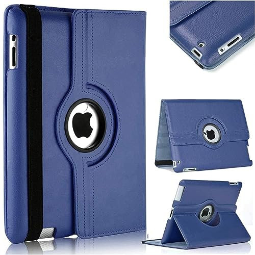 Coque de protection intelligente pour Apple iPad 9.7 2017 5ème génération A1822 A1823 avec support pivotant à 360 degrés (bleu)