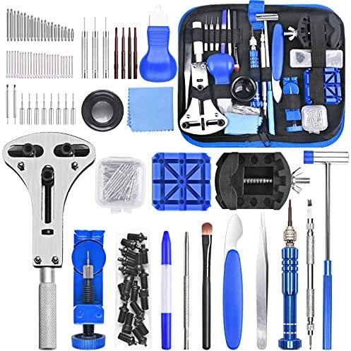 ETEPON Kit Riparazione Orologi Professionale, Attrezzi Orologiaio, Strumento Cambio Fascia e Sostituzione della Batteria
