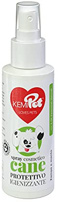 KEMIPOL Reinigungsspray für Hunde, nicht ätzend, 100 ml, ohne Ausspülen, ätherische Öle aus Teebaum, Citronella und Nelken, klinisch getestet.