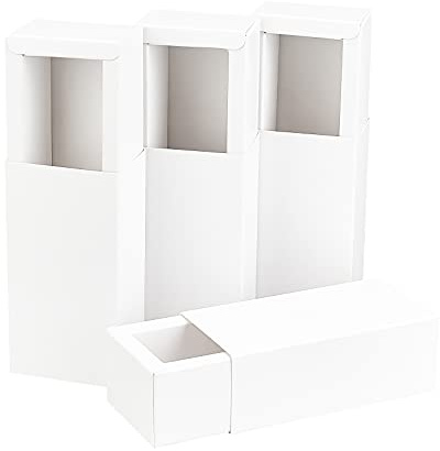 BENECREAT 16PCS White Kraft Packaging Drawer Box 4x2x1.4 Inch Cardboard Present Box for Lipstick, Small Perfume Essential Oil Bottle