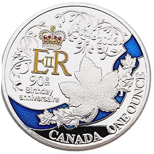 TOSSPER Queen Elizabeth 90. Geburtstag Jahrestag Gedenkmnze Silber Plattiert Souvenir Mnze Festival Medaillon Geschenk fr Sammler Enthusiasten Erwachsene Female ca. 40 mm 1pc x Gedenkmnze