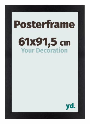 Yd. Posterrahmen 61x91.5 Schwarz Matt - MDF Rahmen Parma | Your Decoration, Acrylglas aus Kunststoff, Wandmontage, Geeignet für Fotos, Poster und Puzzles, Made in Holland