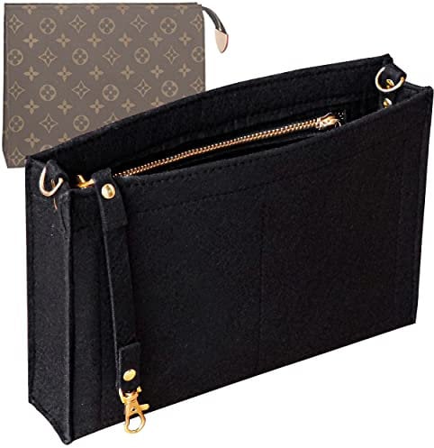 Soyizom Kulturbeutel 19 26 Beutel Organizer Einsatz zum Kosmetik-Organizer,Filz Geldbörsen Organizer Einsatz Damen Tote Handtasche Liner Taschenorganizer(Klein-19,Schwarz)