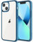 JETech Hülle für iPhone 13 6,1 Zoll, Nie Vergilbung Stoßfeste Stoßstange handyhülle, Anti-Kratzt Transparent Rückseite (Navy Blau)